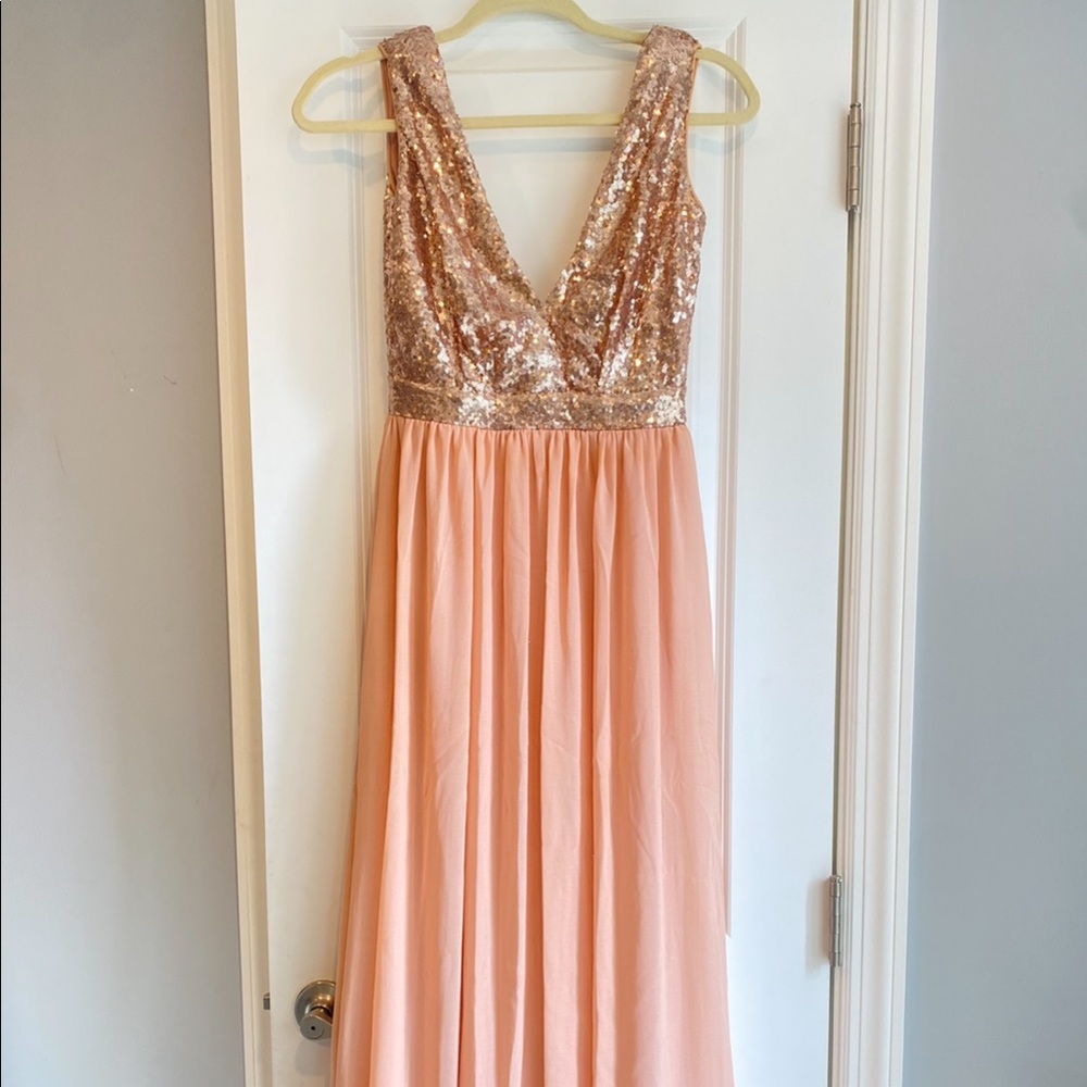 Lulu’s brand rose gold sequin dress